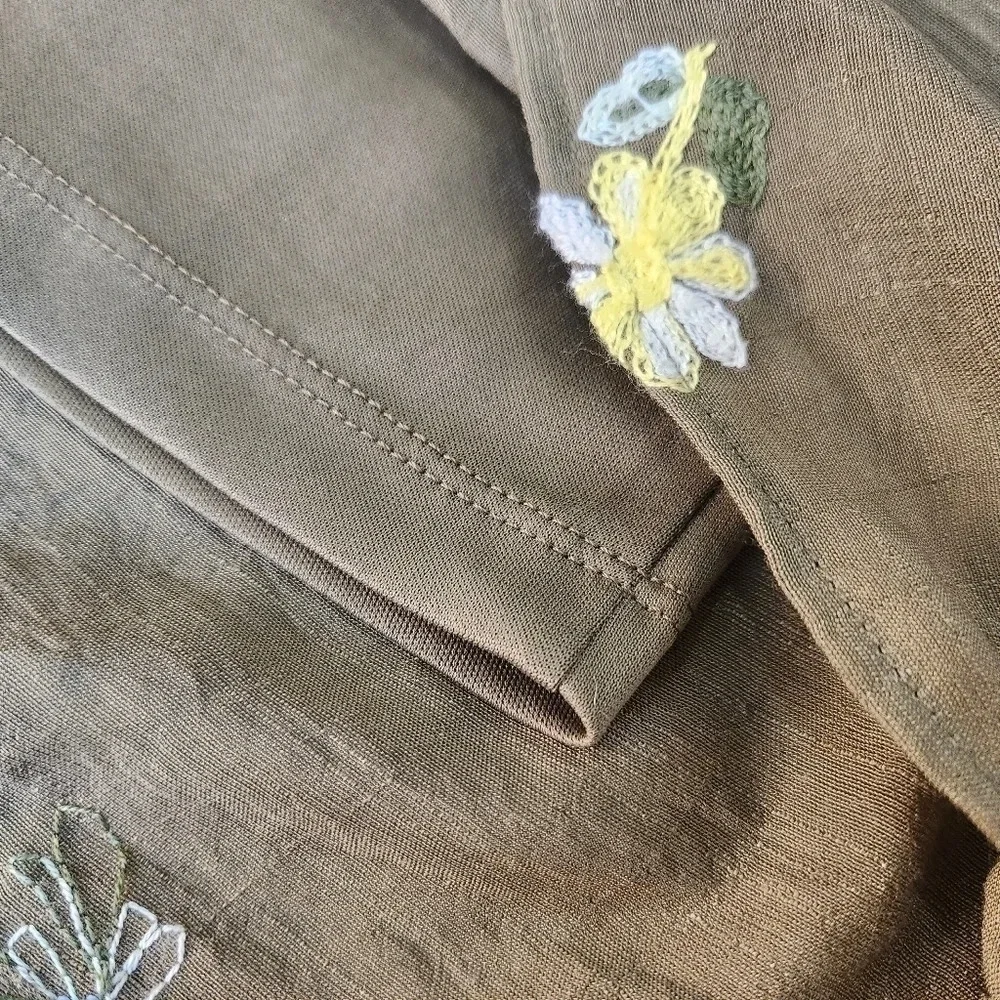 ANTHROPOLOGIE Fig and Flower,Olive Floral Dress, US Women's Medium NWT - Picture 10 of 10